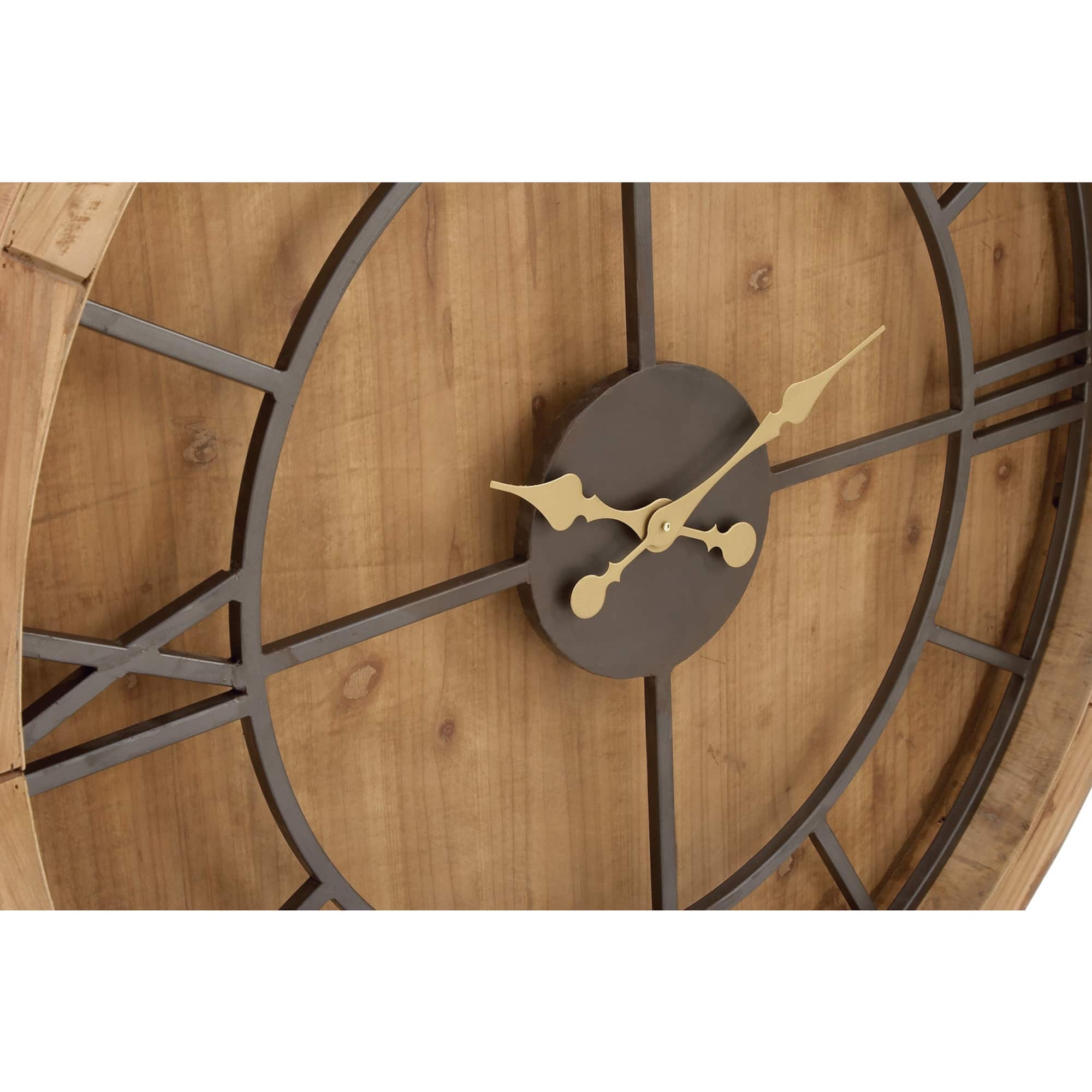 40" Brown Wood Mediterranean Wall Clock